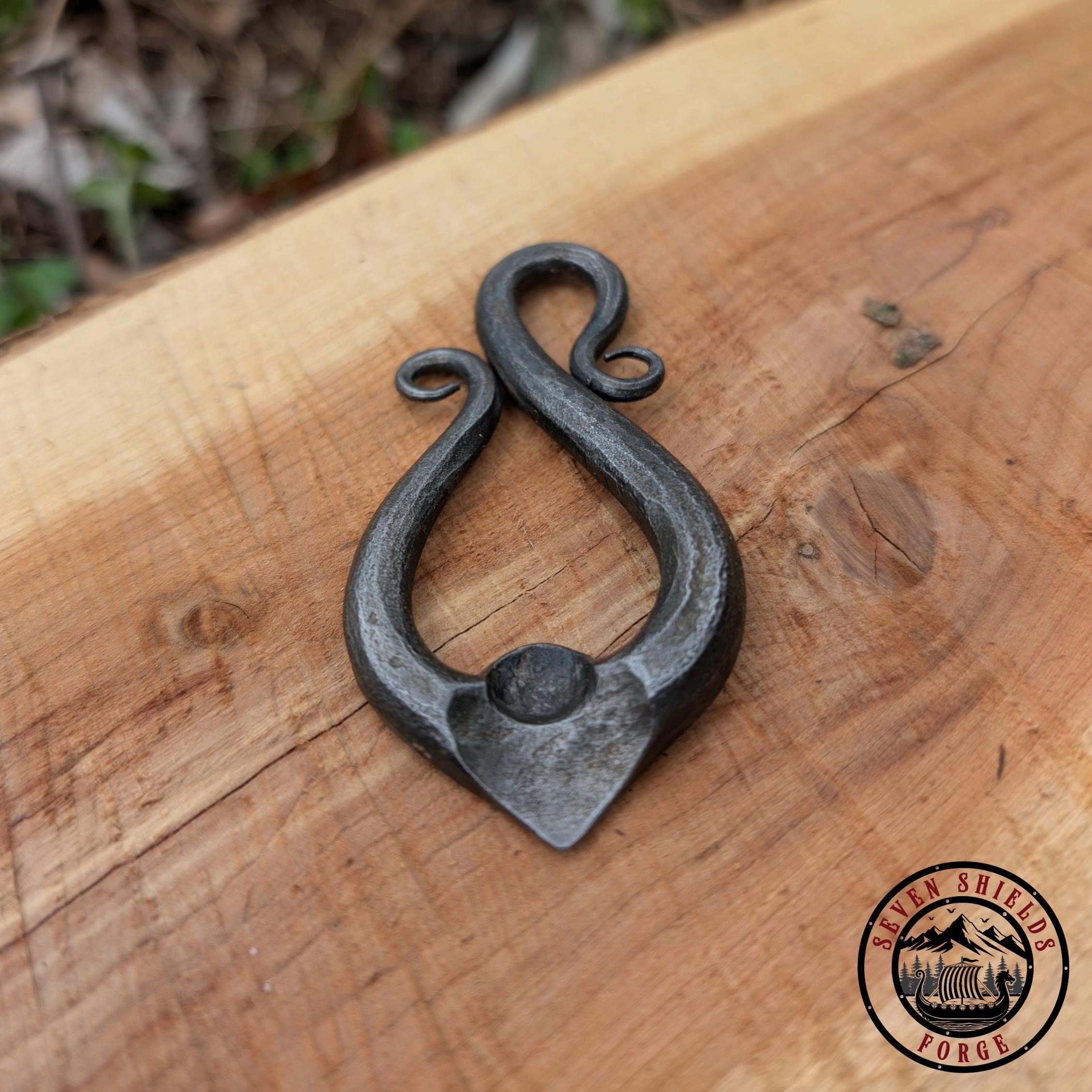 Hand forged Bottle Opener W/ Can Punch