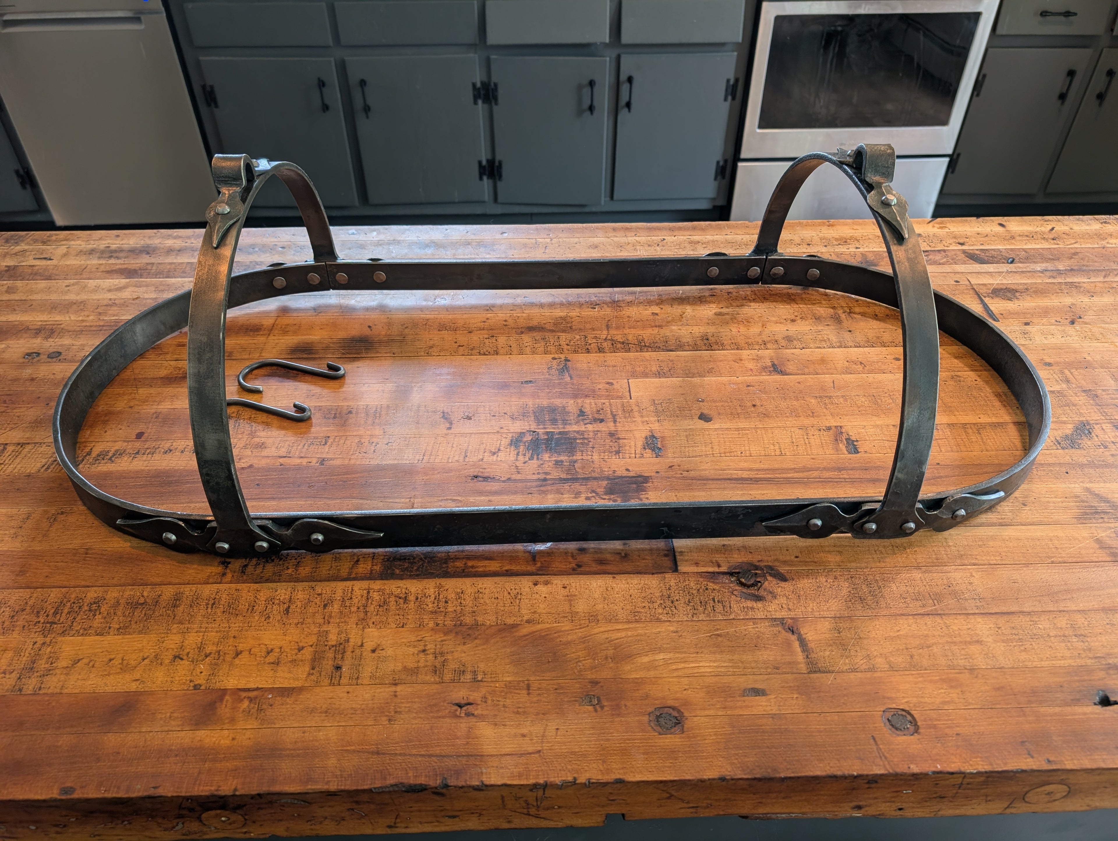Forged rustic pot rack
