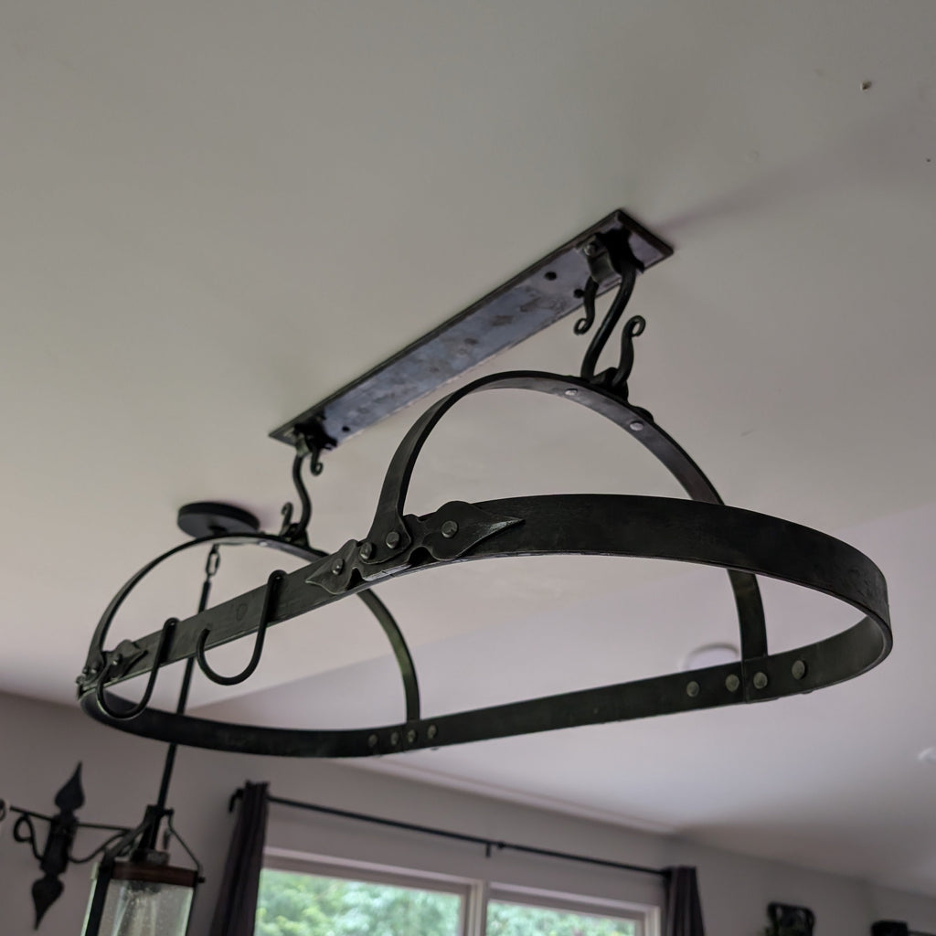 Forged rustic pot rack