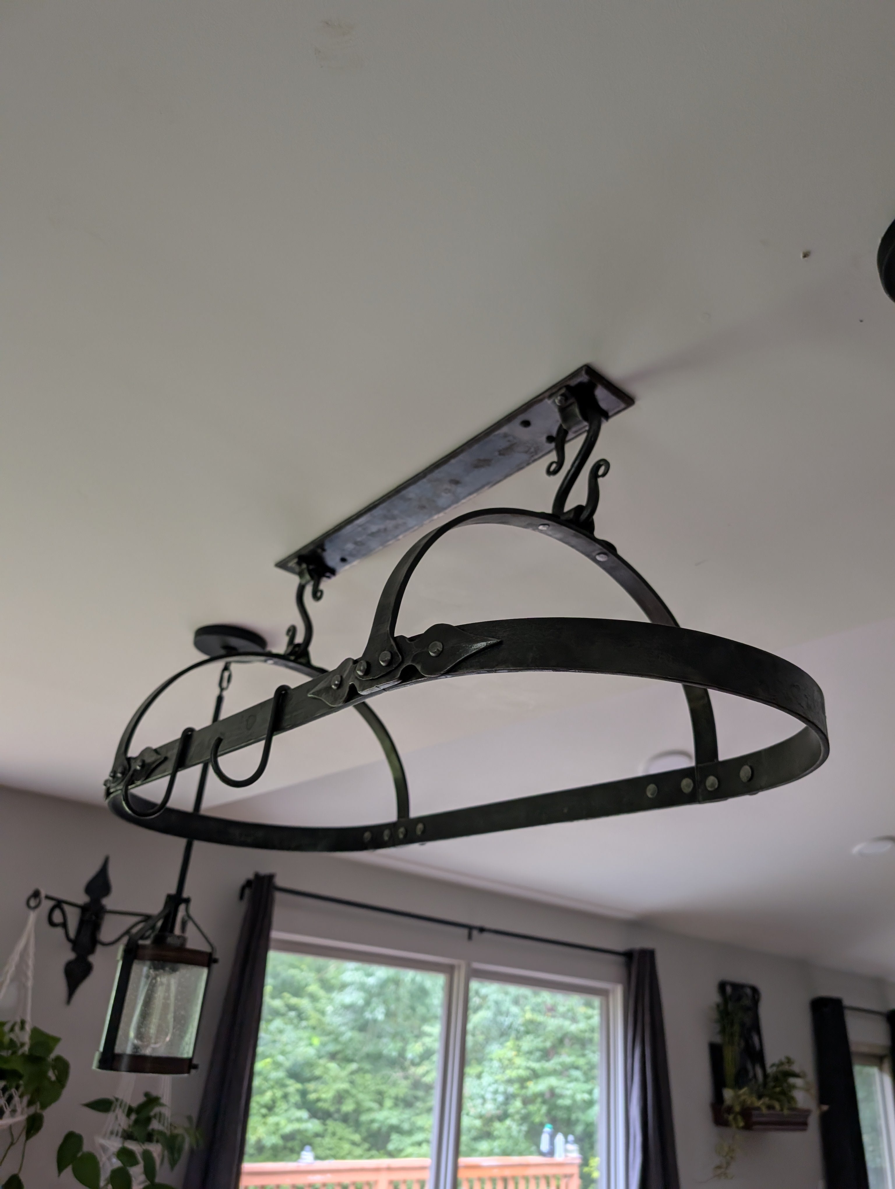 Forged rustic pot rack